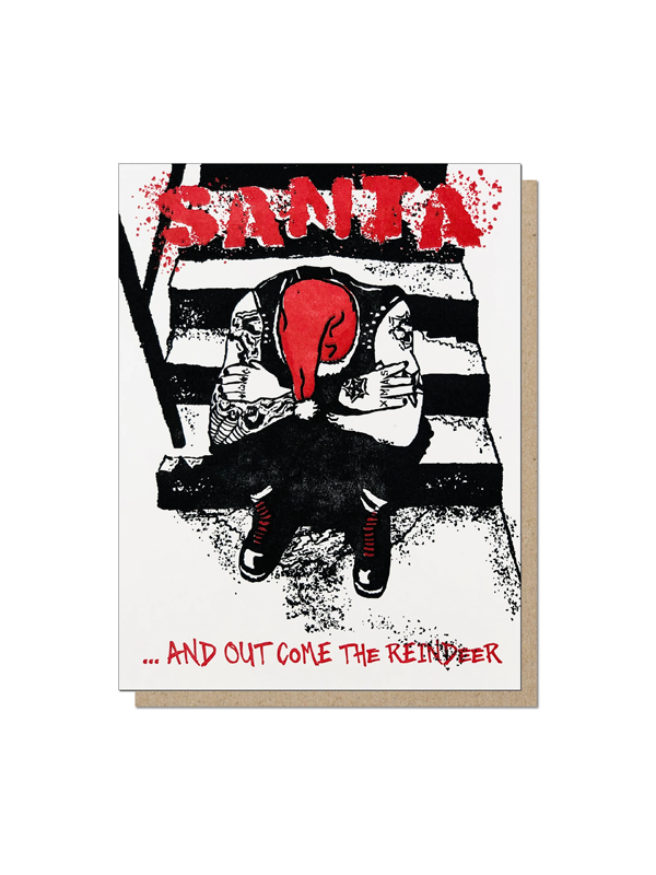 Punk Rock Santa Card