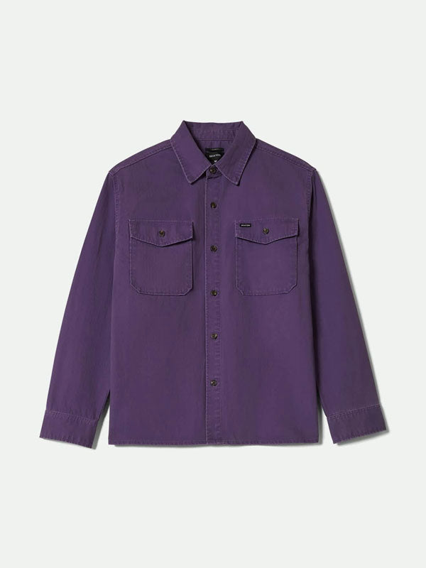 Herringbone Relaxed Overshirt: Punk Purple Herringbone