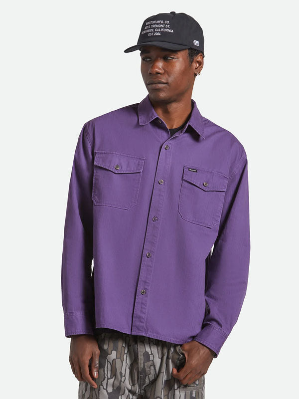 Herringbone Relaxed Overshirt: Punk Purple Herringbone
