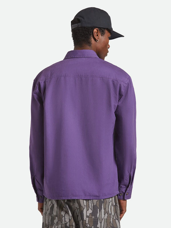 Herringbone Relaxed Overshirt: Punk Purple Herringbone