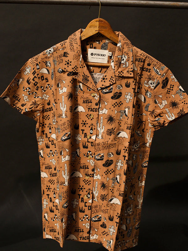 Raise Hell Eat Tacos Button Down Shirt