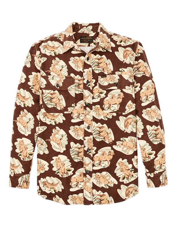 Field Flannel Shirt: Sorrel Horse/Wild Life
