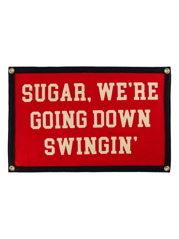 Fall Out Boy x Oxford Pennant: Sugar, We're Going Down Swingin' Camp Flag