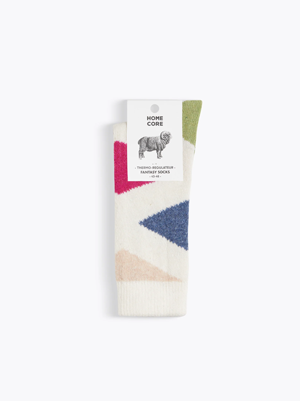 Fantasy Chaussette Triangle Socks: White-Multi