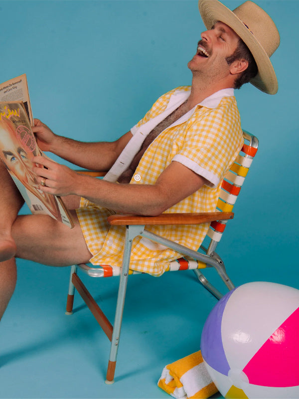 Gingham Cabana Trunk: Yellow