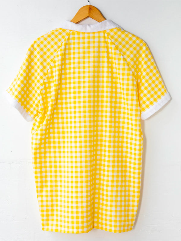 Gingham Cabana Shirt: Yellow