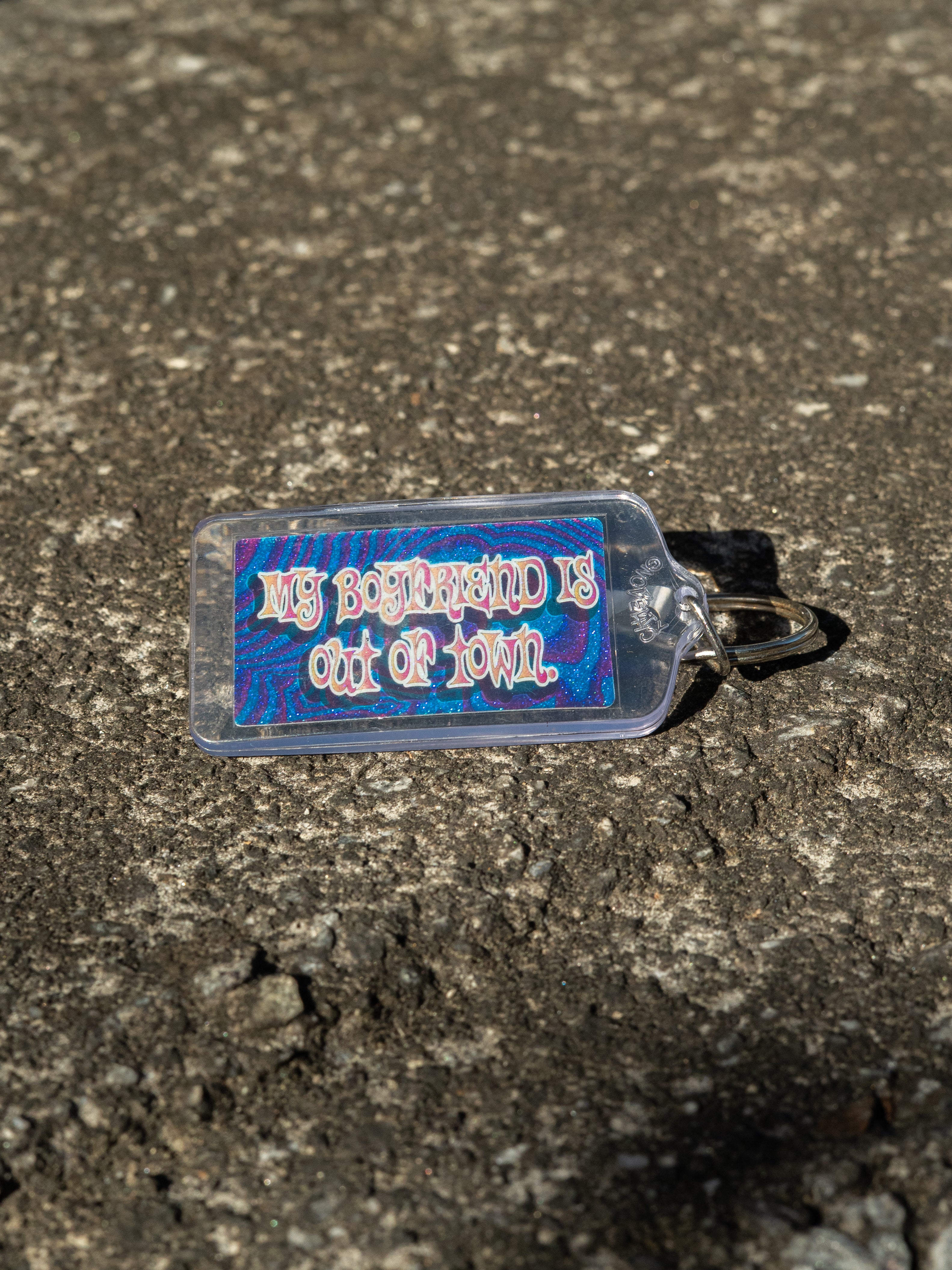 My Boyfriend Is Out Of Town Vintage Keychain