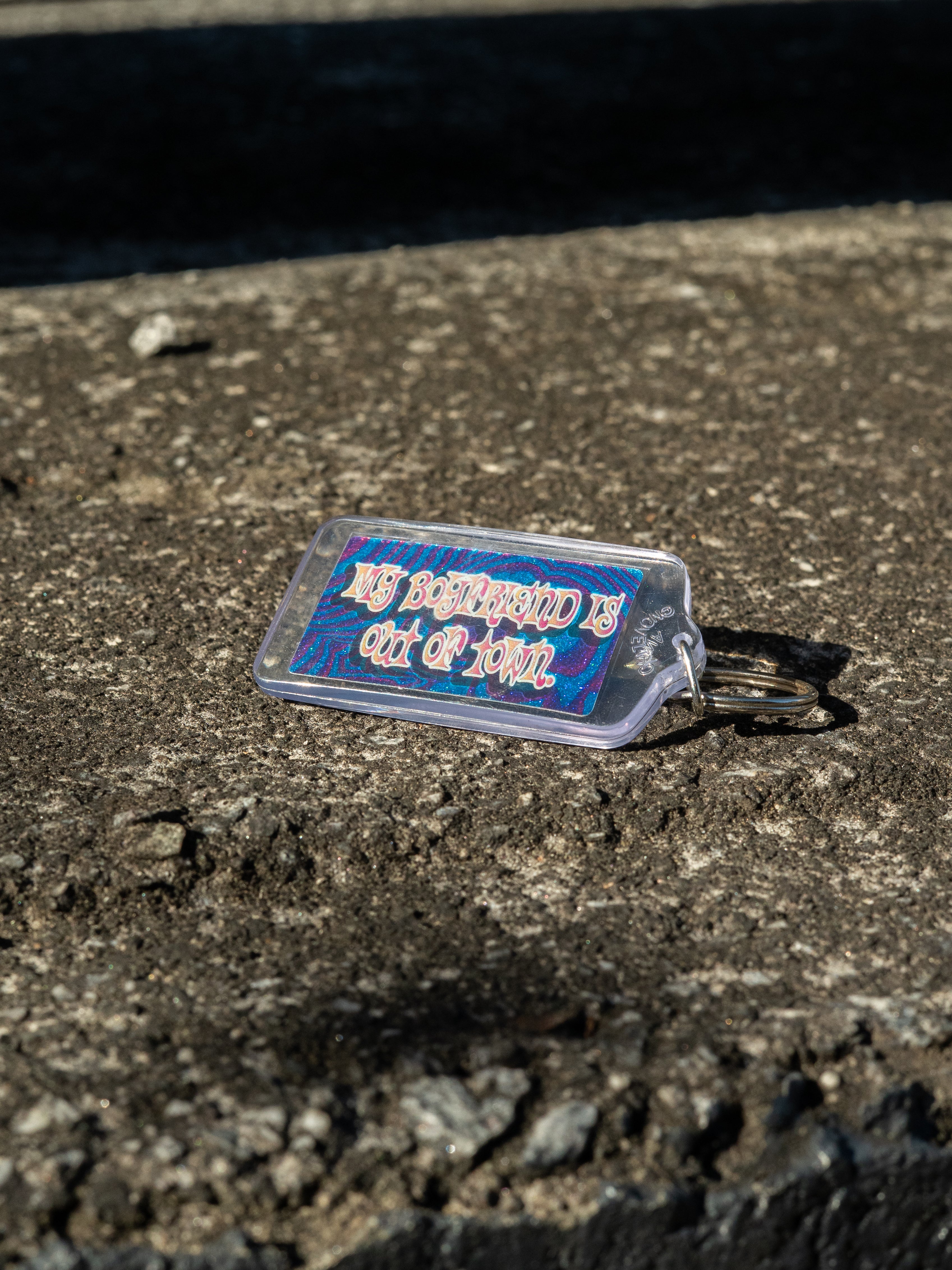 My Boyfriend Is Out Of Town Vintage Keychain