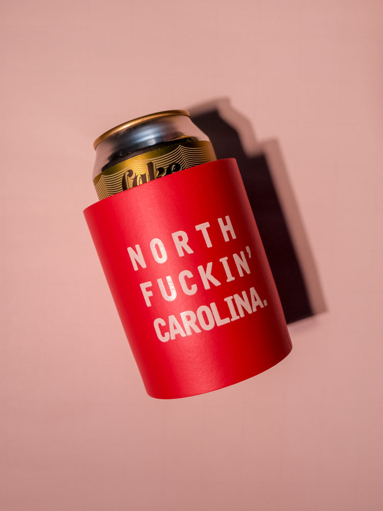 North F*ckin' Carolina Foam Koozie: Red