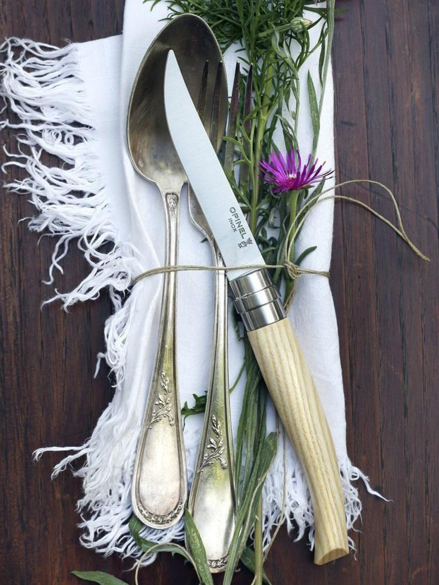 Set of 4 Chic Ash Wood Steak Knives