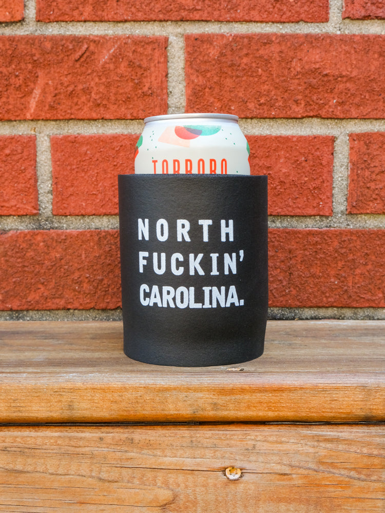 North F*ckin' Carolina Foam Koozie: Black