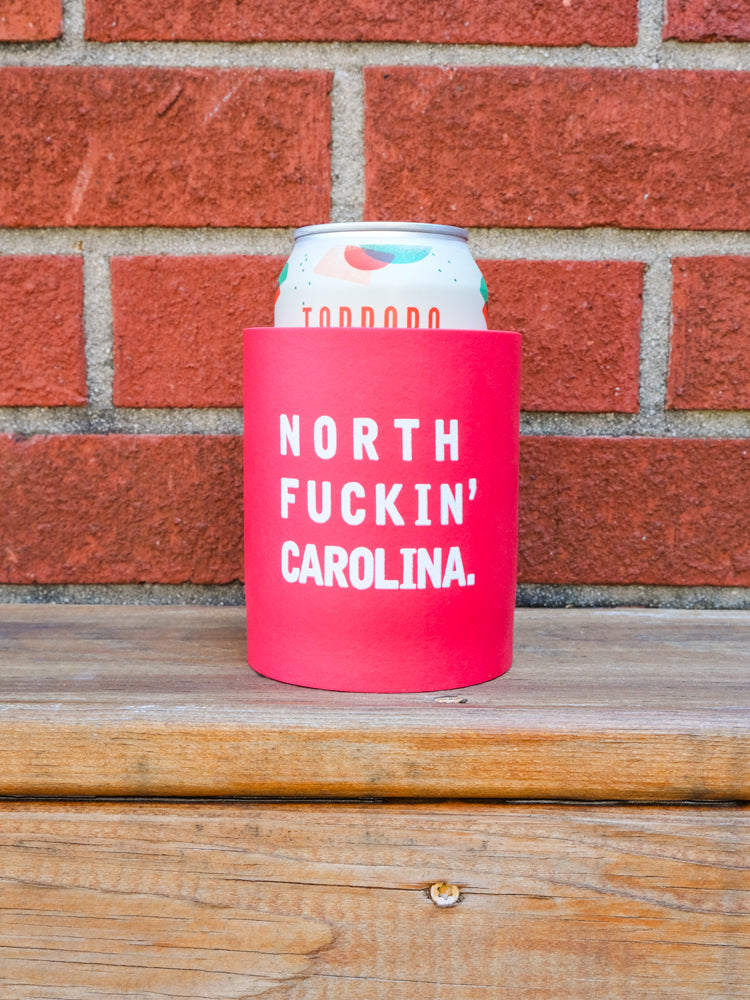 North F*ckin' Carolina Foam Koozie: Red