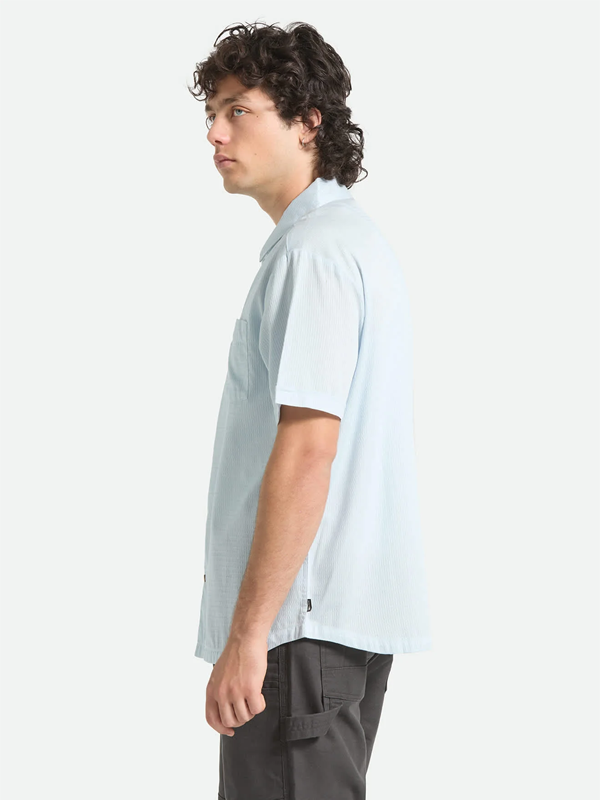 Vintage Short Sleeve Woven Shirt: Blue Aura