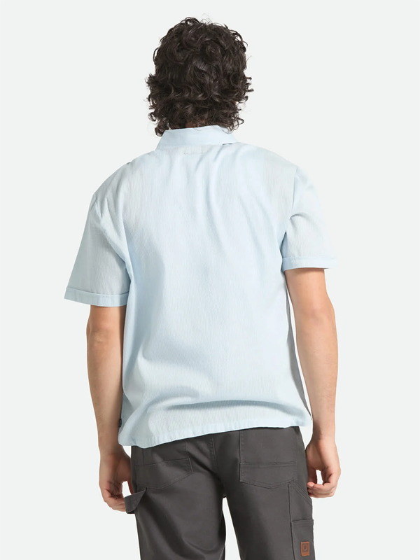 Vintage Short Sleeve Woven Shirt: Blue Aura