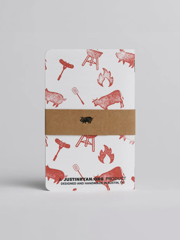Set of 2 BBQ log books designed for tracking grilling sessions, recording recipes, smoking times, and perfecting barbecue techniques.