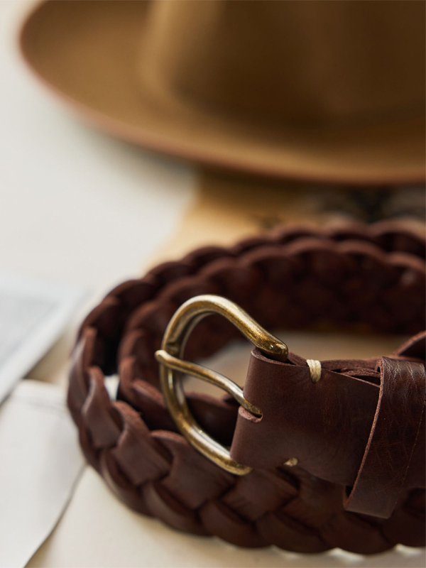 The Braided Belt: Dark Brown