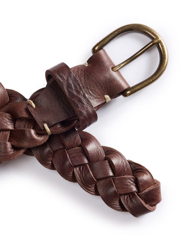 The Braided Belt: Dark Brown