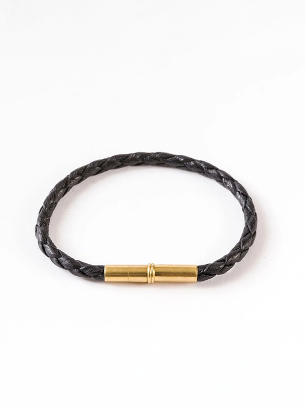 Flint Single Waxed Canvas Bracelet: Black (Assorted Sizes)