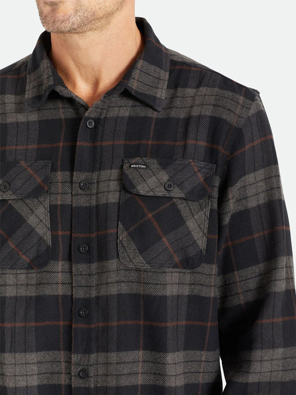 Bowery L/S Flannel: Black/Charcoal