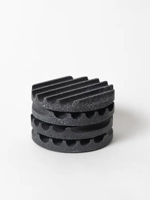 Concrete Coasters: Black Terrazzo