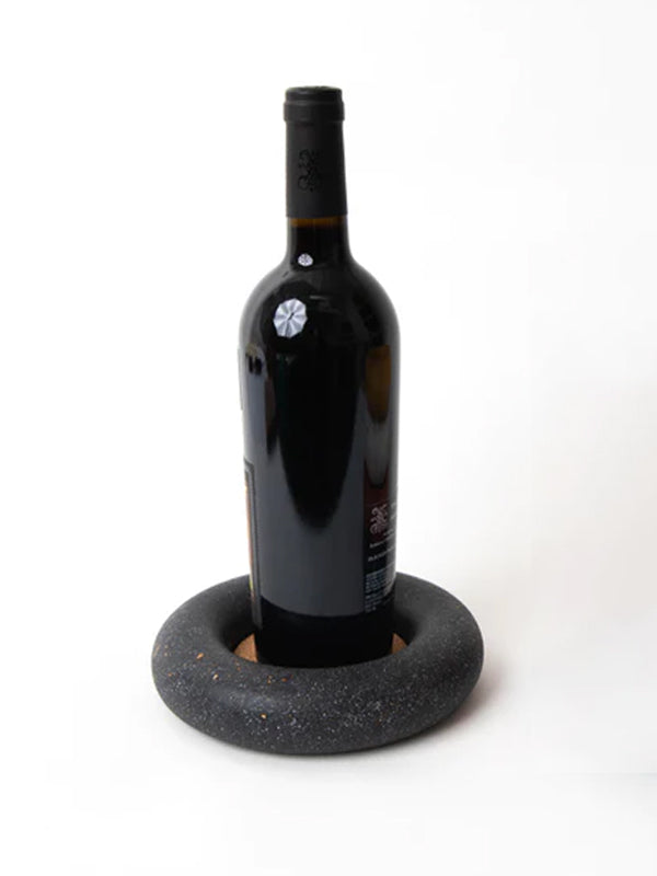 Wine Bottle Coasters: Black Terrazzo