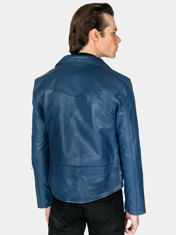 Men's Defector Blue Leather Jacket
