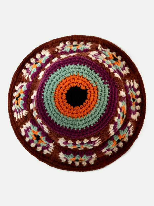 Crochet Knit Bucket Hat: Multi Color