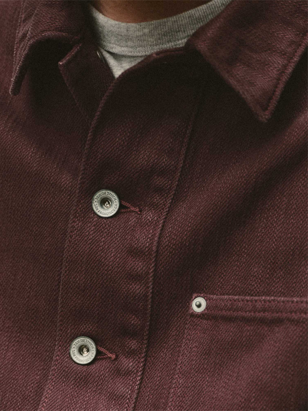 The Milton Overshirt: Burgundy Slub Denim