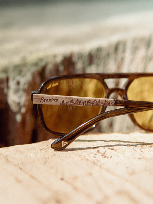 Smokey Bear x CAMP Glacier Sunglasses: Moss, Polarized Yellow