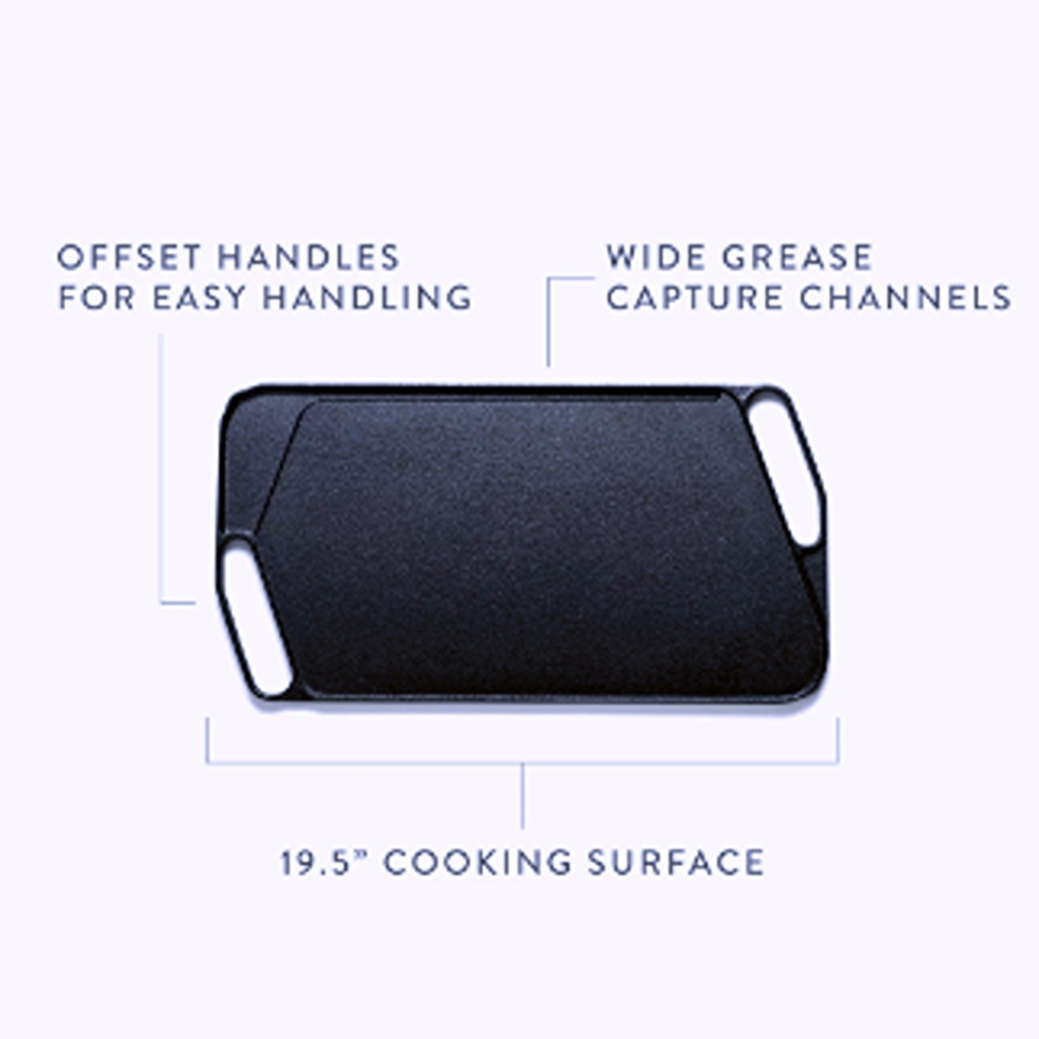 A sturdy Cast Iron Griddle, perfect for evenly cooking a variety of dishes, from pancakes to grilled sandwiches, with excellent heat retention and a long-lasting, durable design.