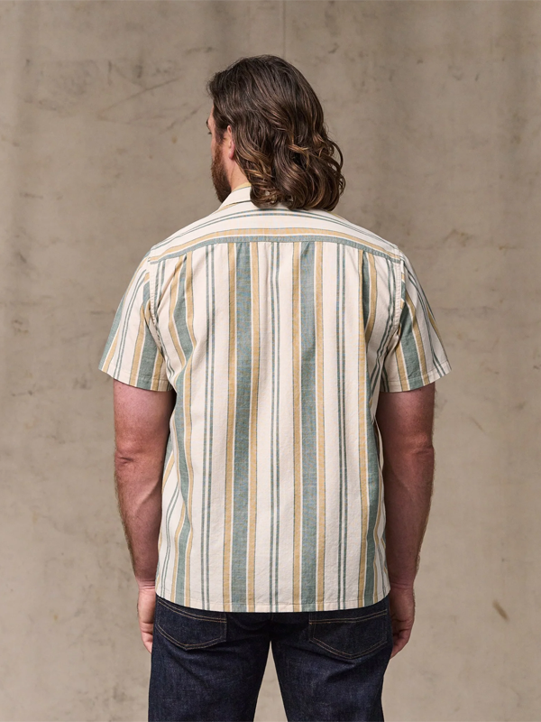 Short Sleeve Chambray Camp Shirt: Natural/Khaki