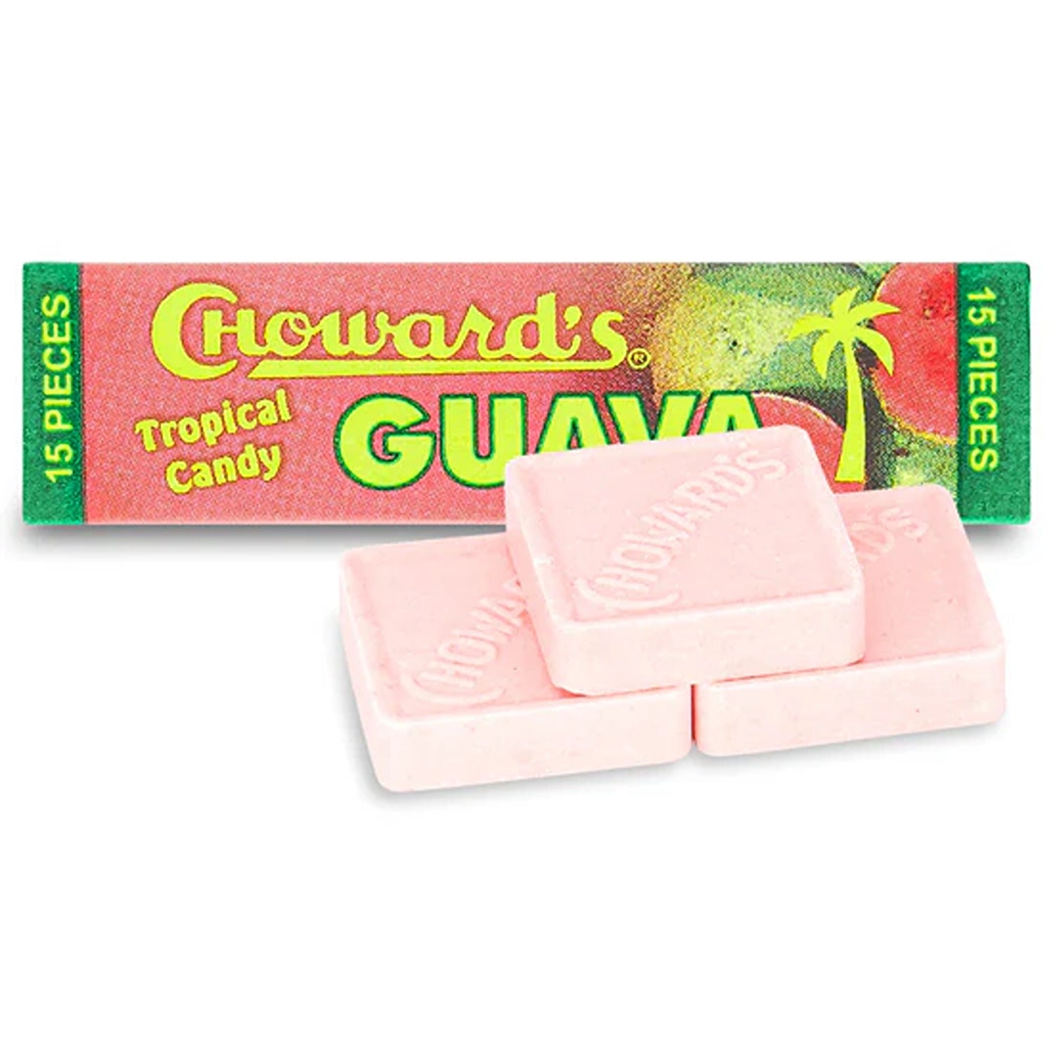 A package of C. Howard's Guava Candy, featuring individually wrapped pieces of soft, sweet guava-flavored candy, perfect for a tropical treat.