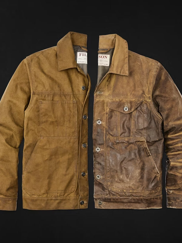 Tin Cloth Short Lined Cruiser Jacket: Dark Tan