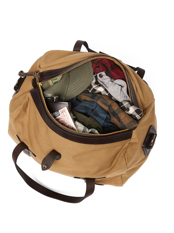 Medium Rugged Twill Duffle Bag: Tan