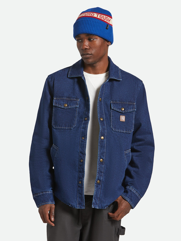 Durham Sherpa Lined Jacket: Medium Wash Denim