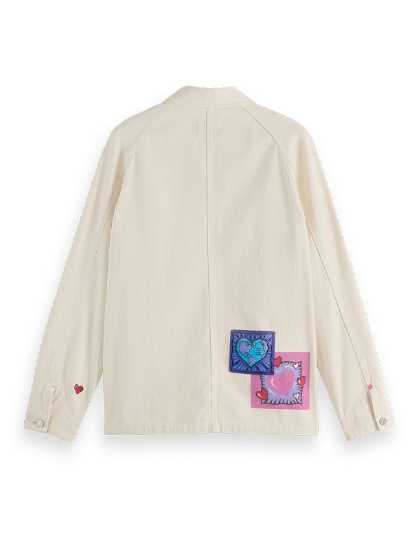 Burton Morris Denim Jacket: Ecru Love