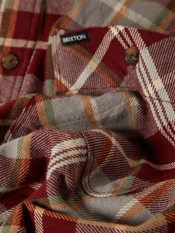 Vintage Wash Flannel: Maroon Red/Beige/Green