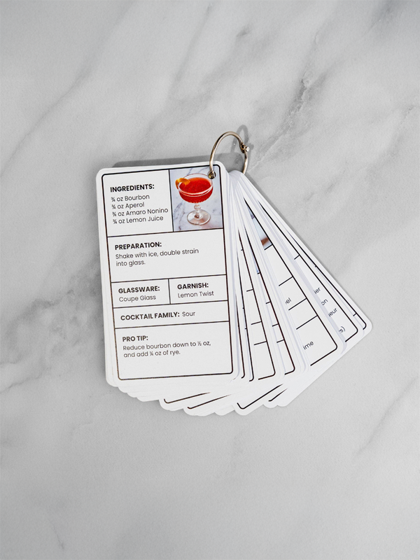 Cocktail Recipe Flash Cards