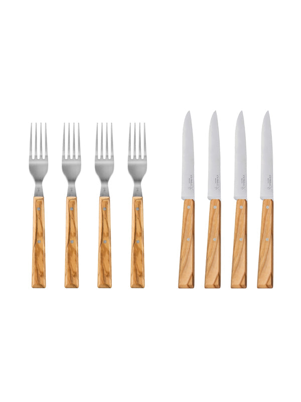 La Table au Soleil Olive Wood Flatware: Set of 8
