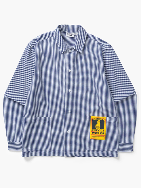 Gingham Waiter Shirt: Blue