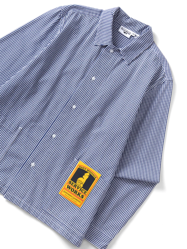 Gingham Waiter Shirt: Blue