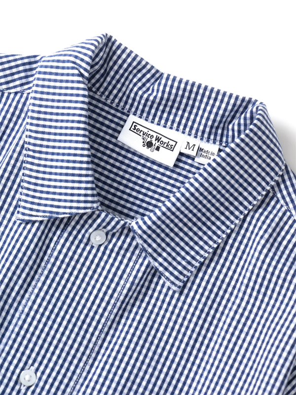 Gingham Waiter Shirt: Blue