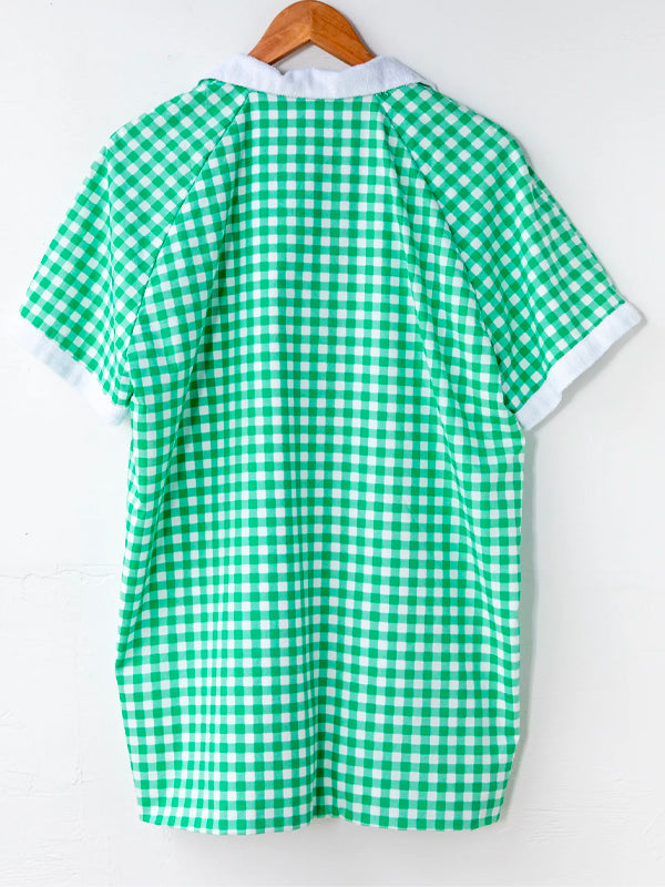 Gingham Cabana Shirt: Green