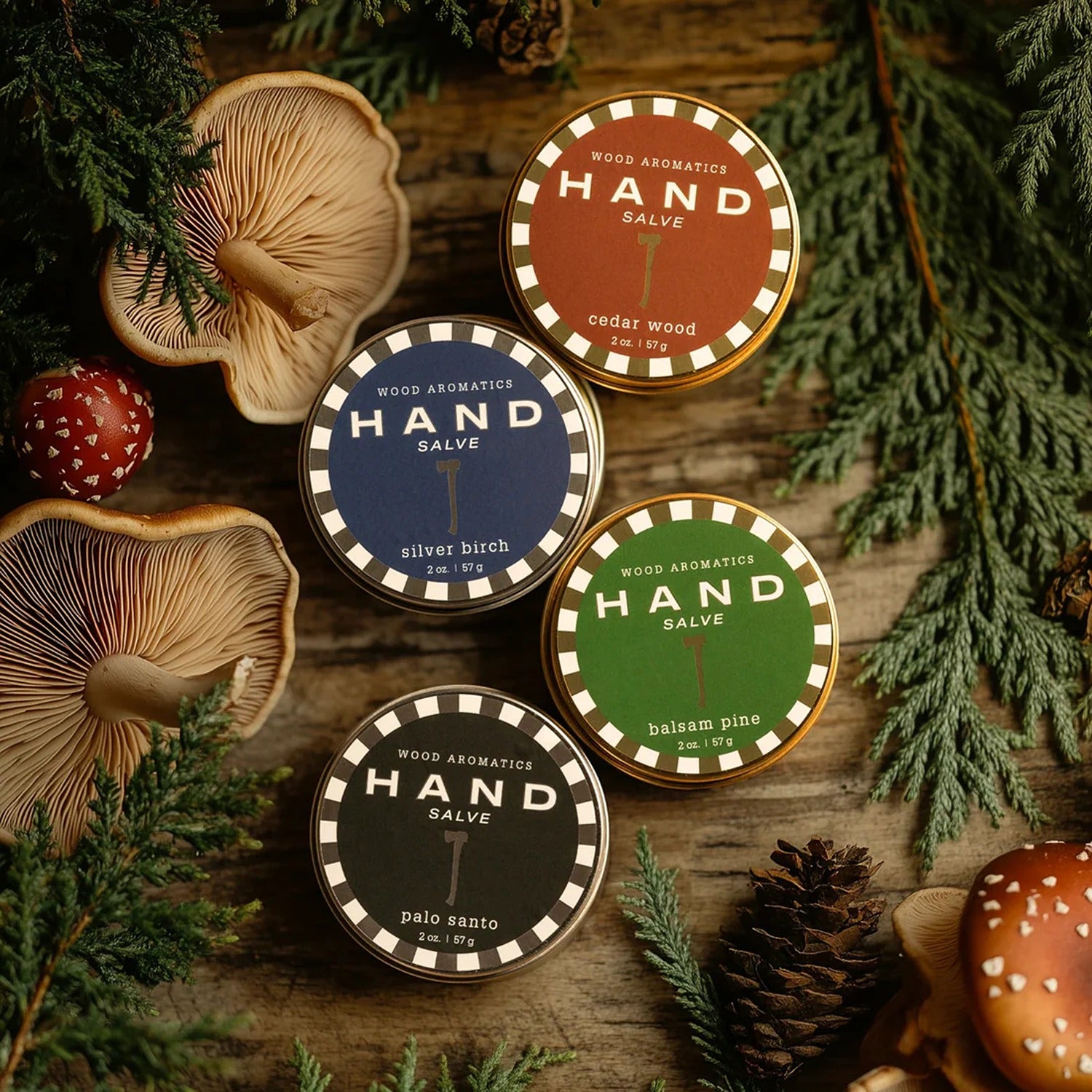 Nourishing hand salve infused with the warm, earthy scent of cedarwood, providing deep hydration and protection for dry skin.