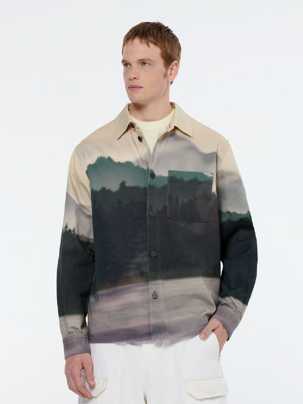 Lakehouse Relaxed Fit Twill Overshirt: Blur Lakehouse