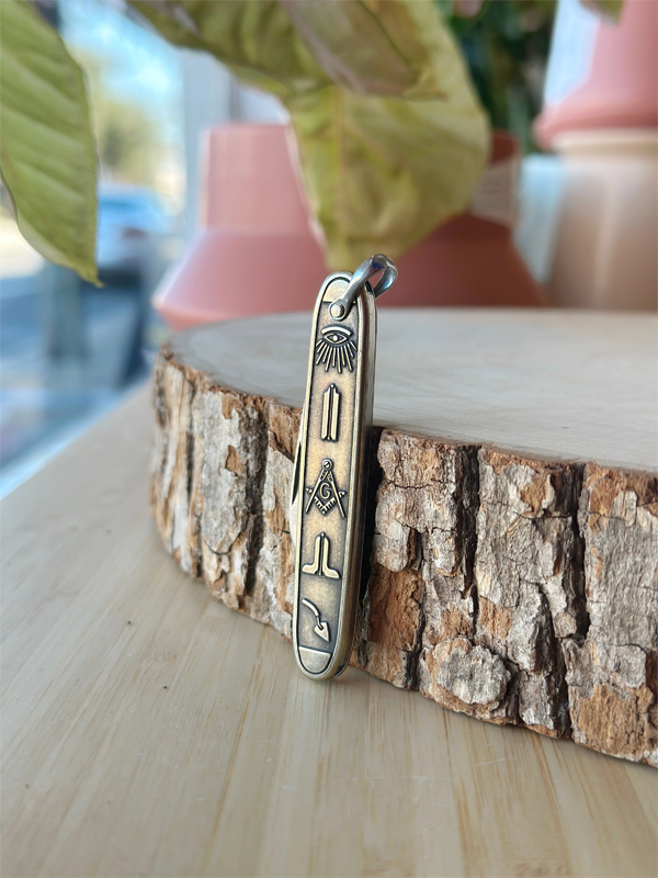 Brass Masonic Pocket Knife