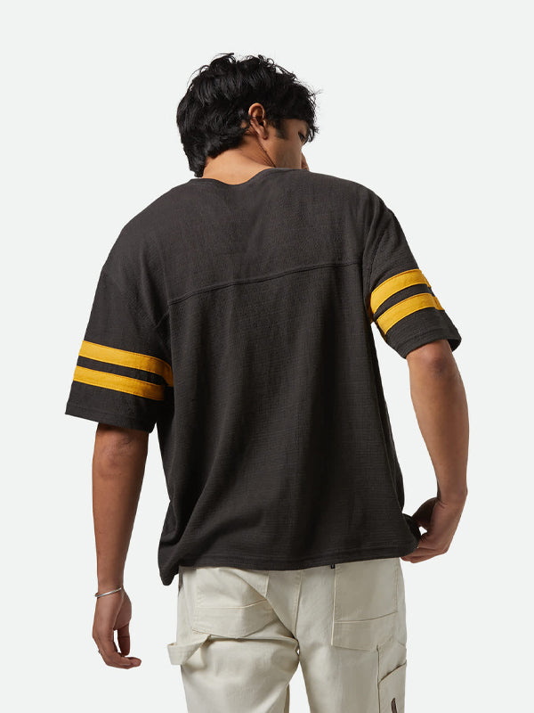 Vintage Football Mesh Jersey Tee: Washed Black/Ray Flower