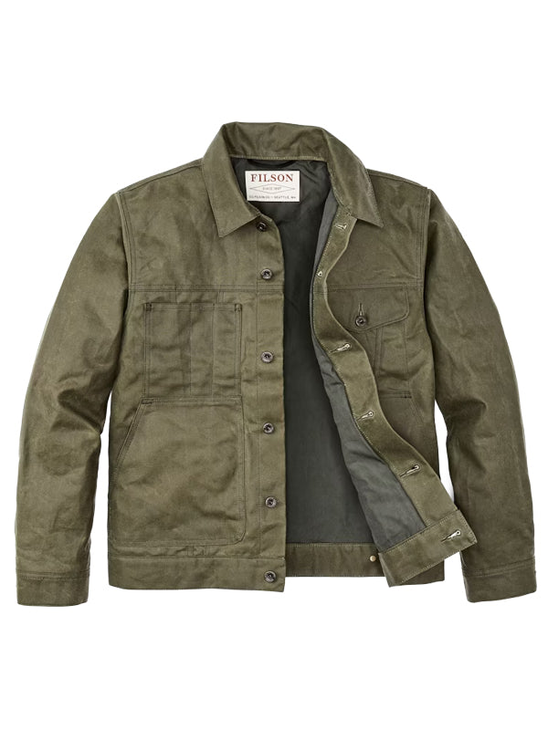 Tin Cloth Short Lined Cruiser Jacket: Military Green