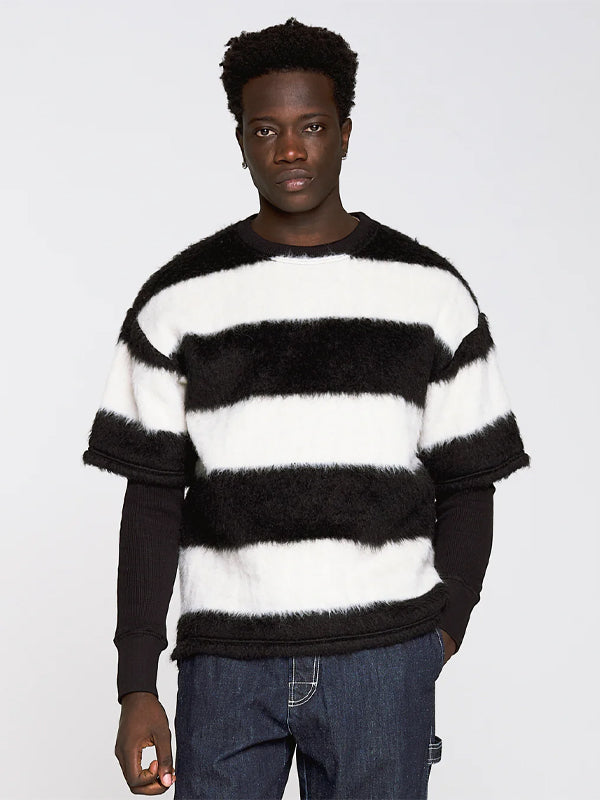 Big T Mohair Stripes: Black/White