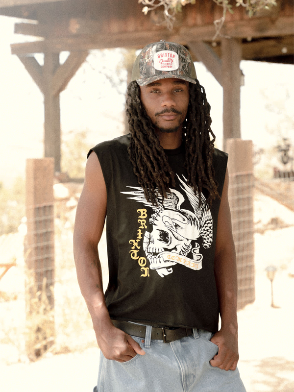 Wolcott Worn In Boxy Muscle Tank: Black